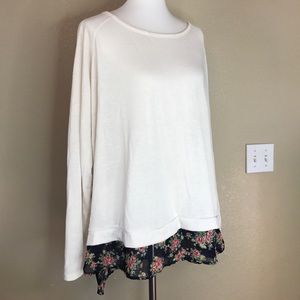 DEB Layered Floral Printed Split Back Top 2X